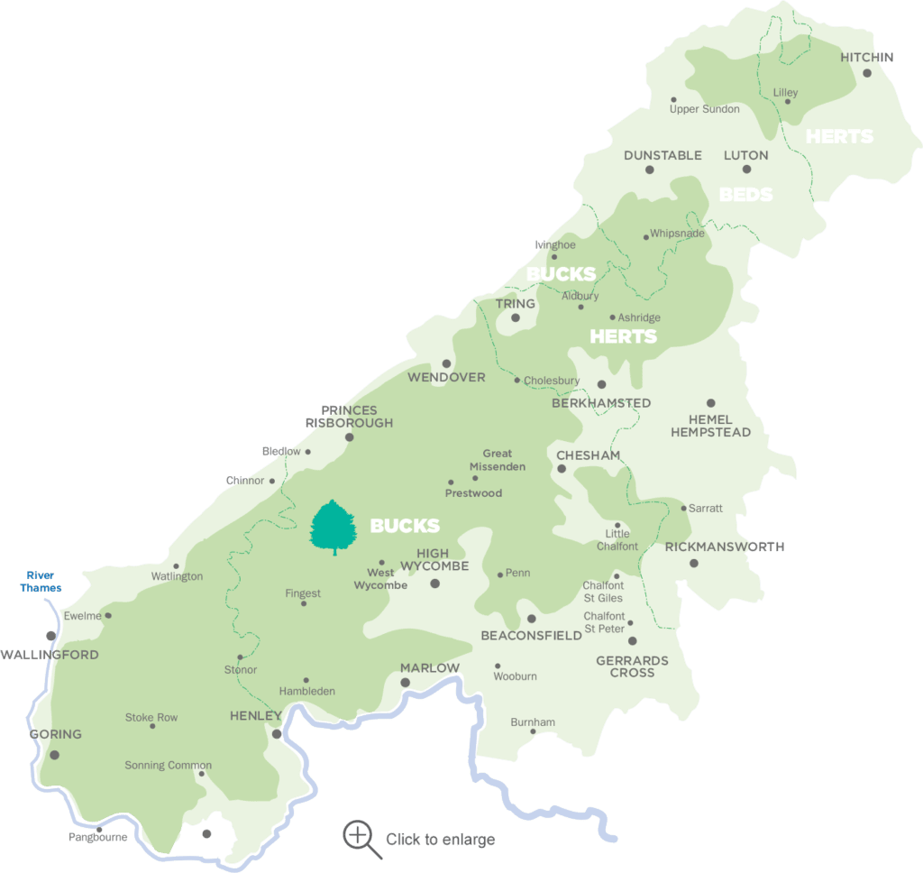 Bottom Wood's location shown on a large map