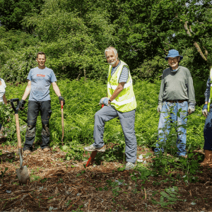 Volunteers clearing scrub at Marlow Common