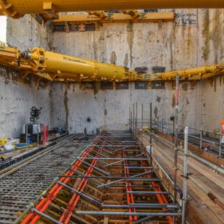 (119) Formwork for recess in base for TBM track exiting the 'up line' tunnel - Oct. 2023 (08_137)