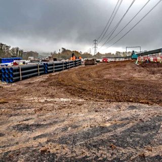 (129) Looking south along the viaduct route from the temporary footpath diversion - Dec. 2022 (20_187)