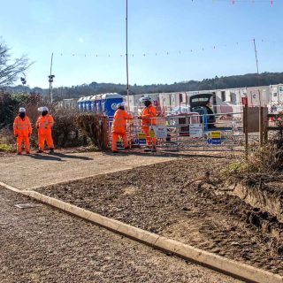 (34) Small Dean Lane entrance to construction compound - Feb. 2021 (20_32)